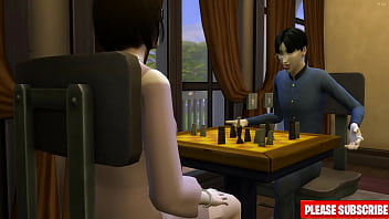 japanees mom and son watch tv