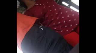 touchig girl in bus