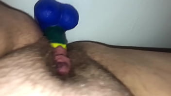 fat hairy pussy rides dildo