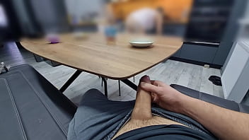 corner table hidden masturbation