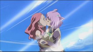 lesbian hentai kissing