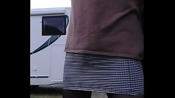 granny in tight short skirts stocking walking tits bouncing