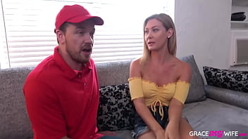 asia carrera with pizza boy