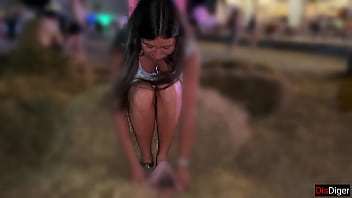 wife shows panties in public