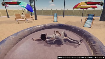 ebony nude fight
