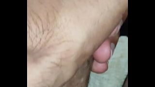black huge dick tranny stroking with lots of cum